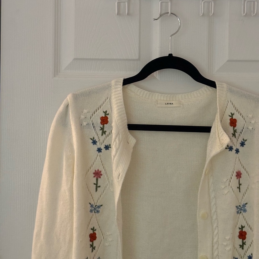 Floral Embroidered Cardigan